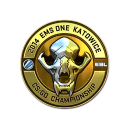 Sticker | Gold ESL Skull (Foil) | Katowice 2014