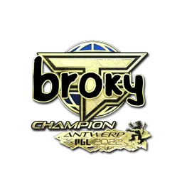 Sticker | broky (Gold, Champion) | Antwerp 2022
