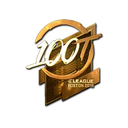 Sticker | 100 Thieves (Gold) | Boston 2018