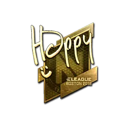 Sticker | Happy (Gold) | Boston 2018