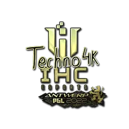 Sticker | Techno4K (Gold) | Antwerp 2022