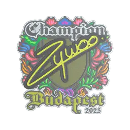 Sticker | ZywOo (Embroidered, Champion) | Budapest 2025