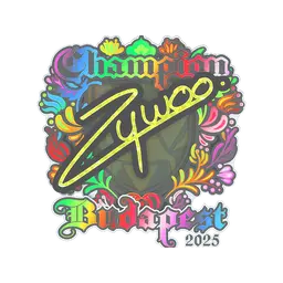 Sticker | ZywOo (Holo, Champion) | Budapest 2025